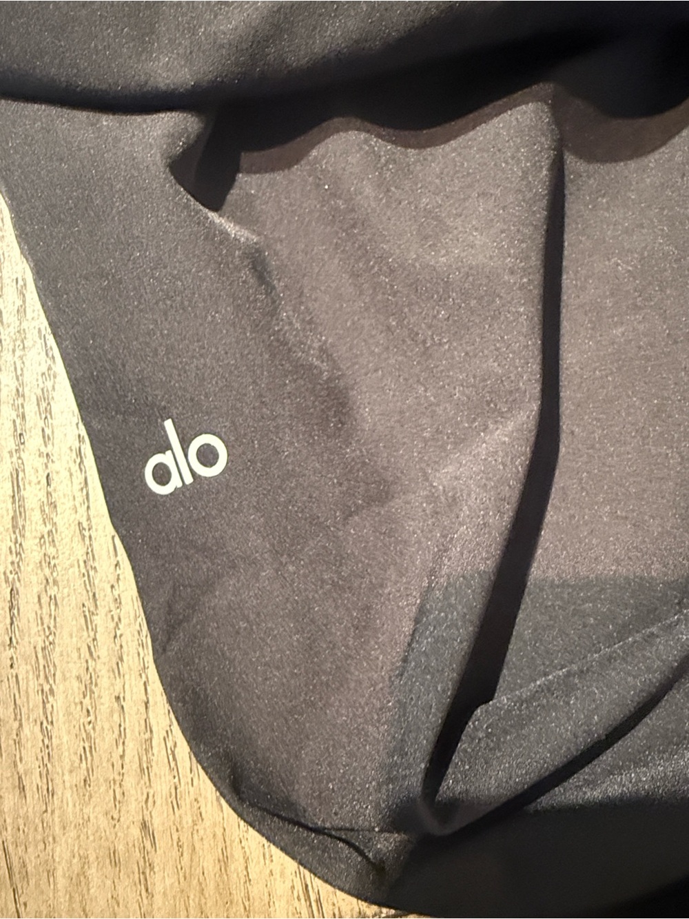 ALO Yoga Workout Black Wide-Leg Lounge Joggers with Branded Waistband - Picture 3 of 6